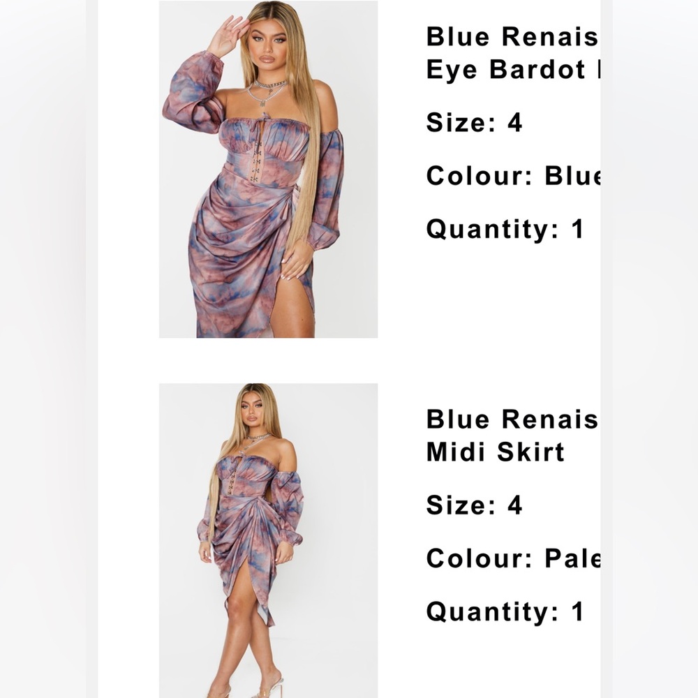 Prettylittlething skirt set